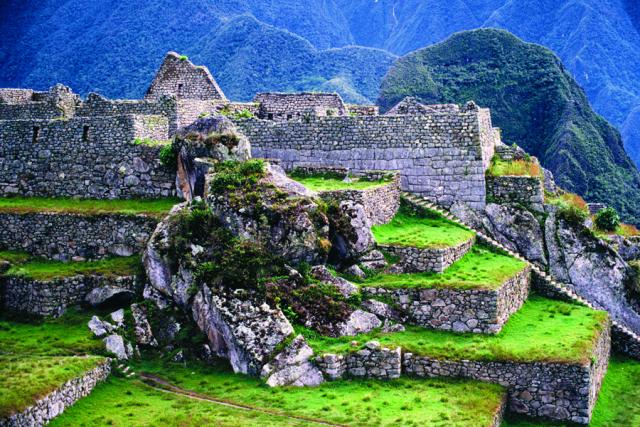 A detail of the ruins of Machu Picchu.